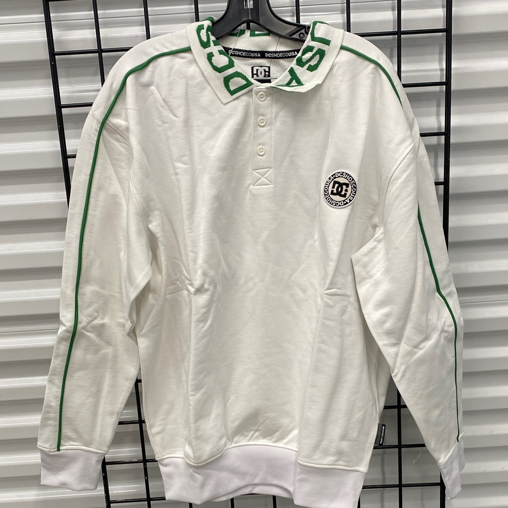 DC White Polo Shirt with Black Logo